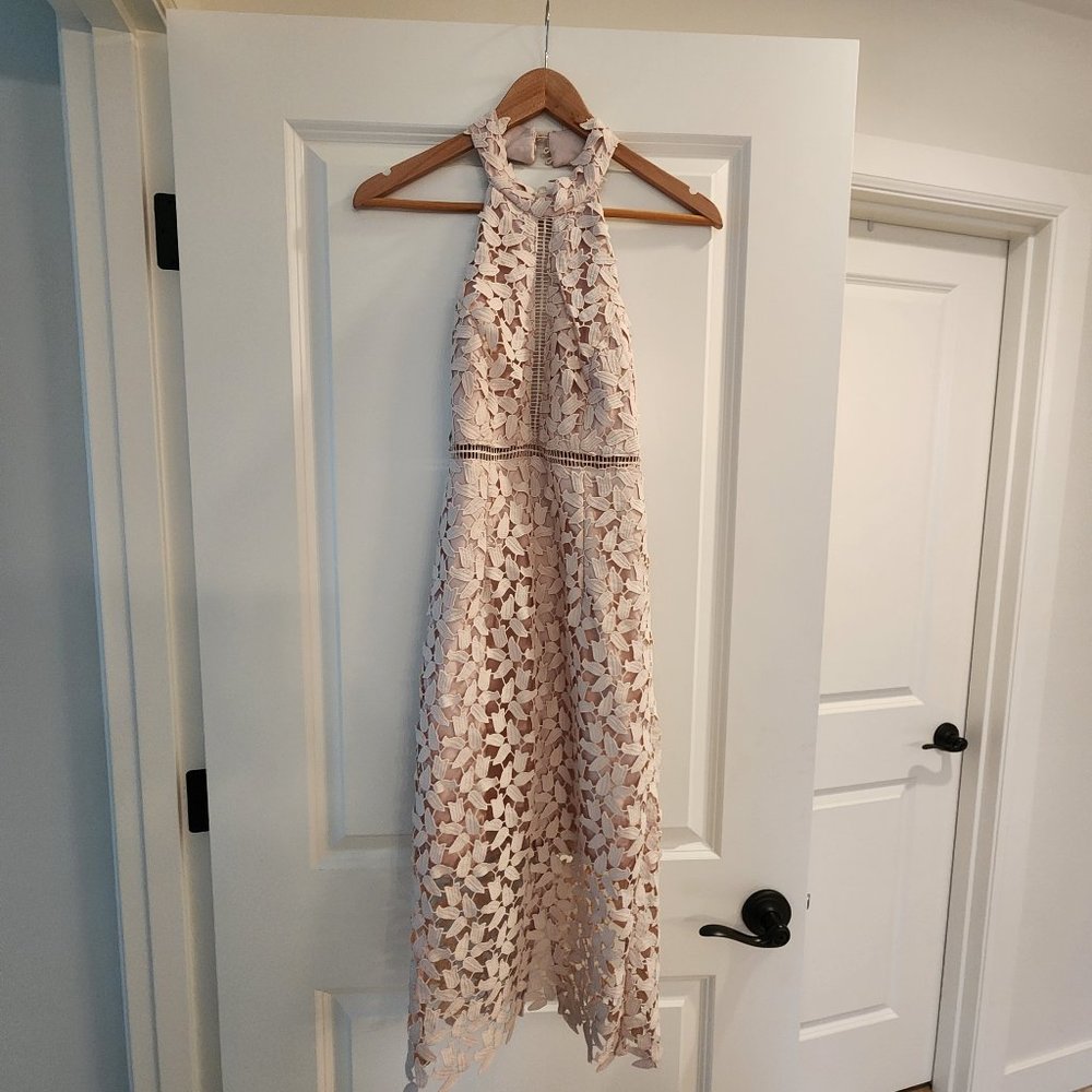 Pink leaf floral dress